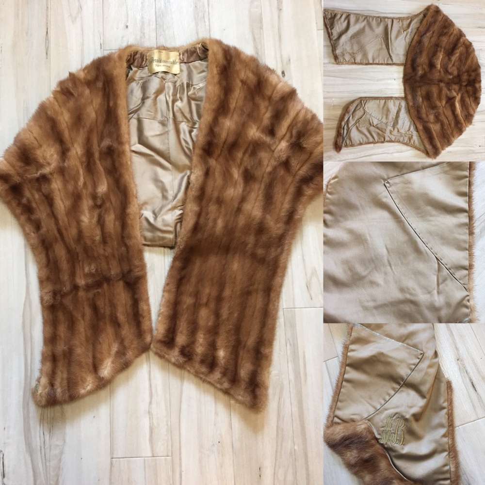 Vintage fur stoll shawl